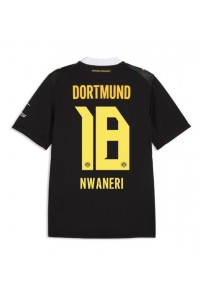 Borussia Dortmund Ethan Nwaneri #18 Jalkapallovaatteet Vieraspaita 2026-27 Lyhythihainen